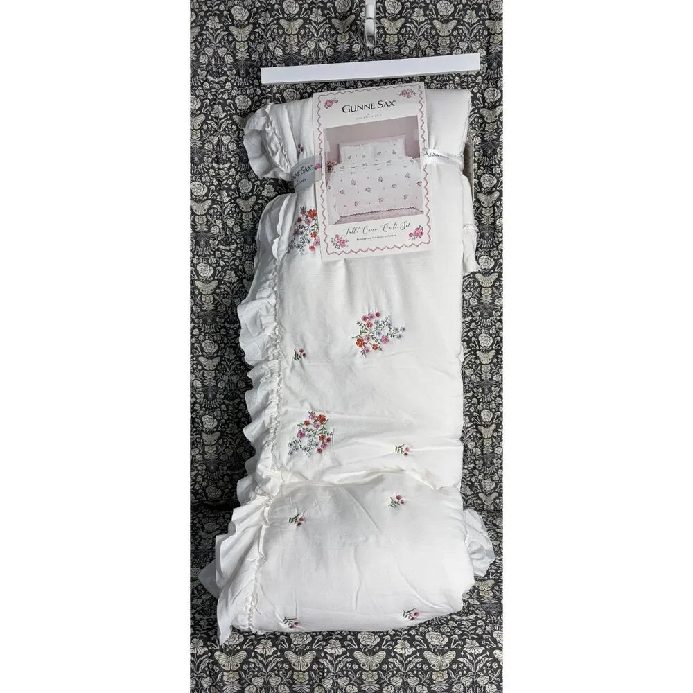 Gunne Sax by Jessica McClintock Floral Ruffle Quilt Set Full/Queen Vintage Look
